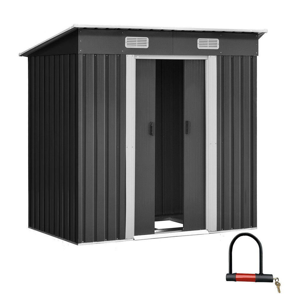 Giantz Garden Shed 1.94x1.21M w/Metal Base Sheds Outdoor Storage Tool Steel House Sliding Door - Outdoorium