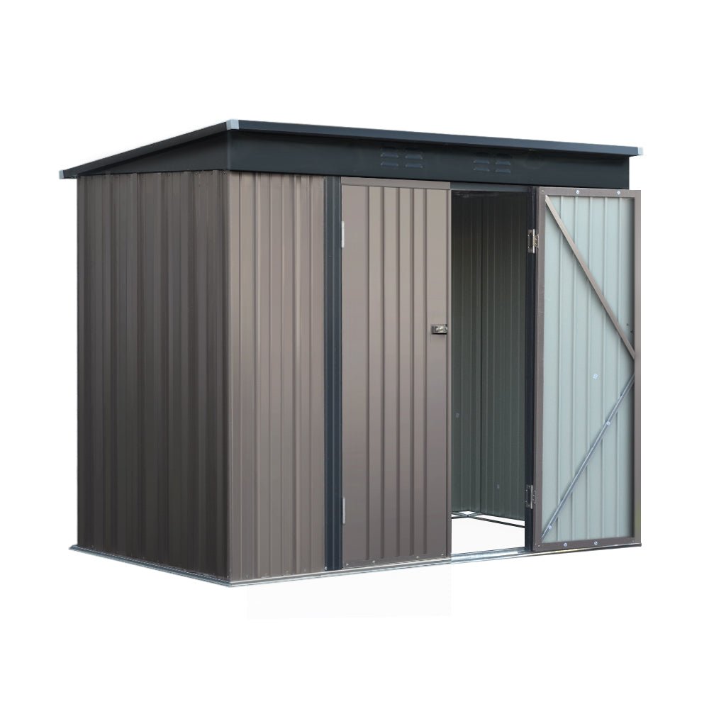 Giantz Garden Shed 2.31x1.31M Sheds Outdoor Storage Tool Metal Workshop Shelter Double Door - Outdoorium