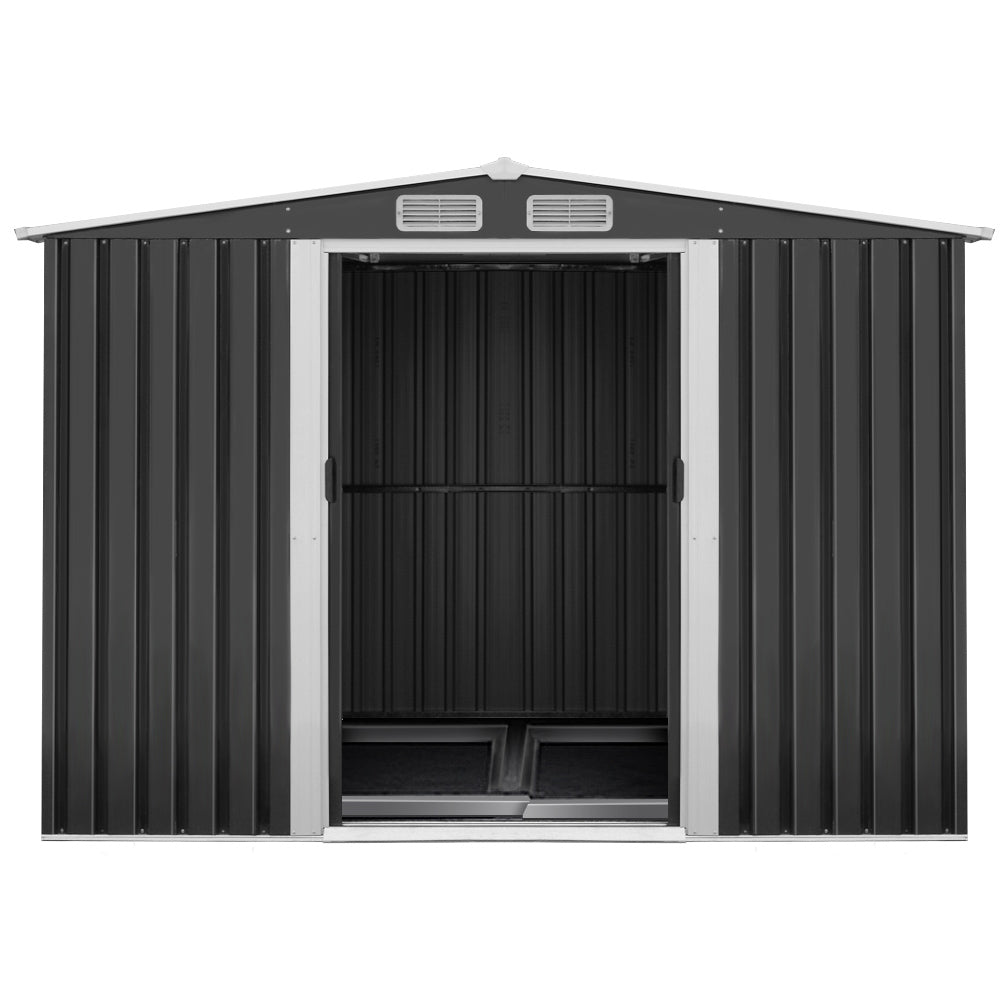 Giantz Garden Shed 2.6x3.9M w/Metal Base Sheds Outdoor Storage Workshop Tool Shelter Sliding Door - Outdoorium