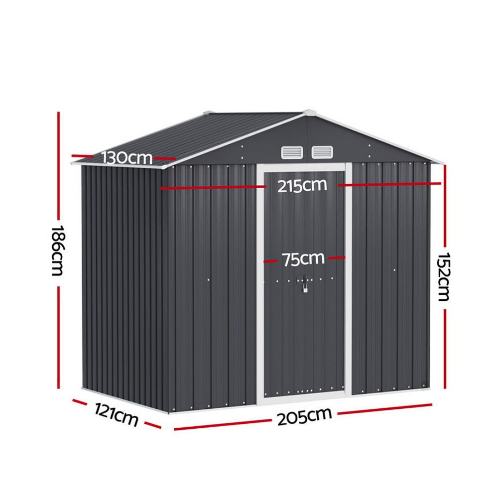 Giantz Garden Shed Outdoor Storage 2.15x1.3M Tool Workshop House Shelter Sliding Door - Outdoorium