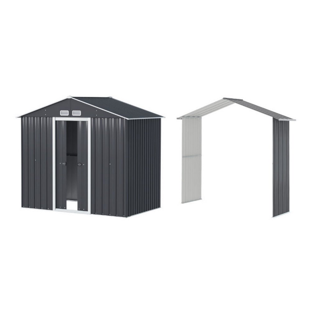 Giantz Garden Shed Outdoor Storage 2.15x1.74M Tool Workshop House w/Extension Kit - Outdoorium