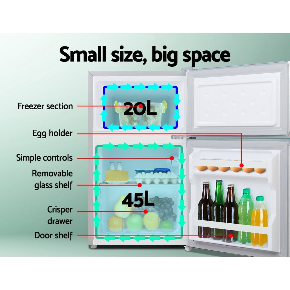 Glacio 65L Portable Fridge Freezer Bar Upright 12V/24V/240V Camping Caravan - Outdoorium