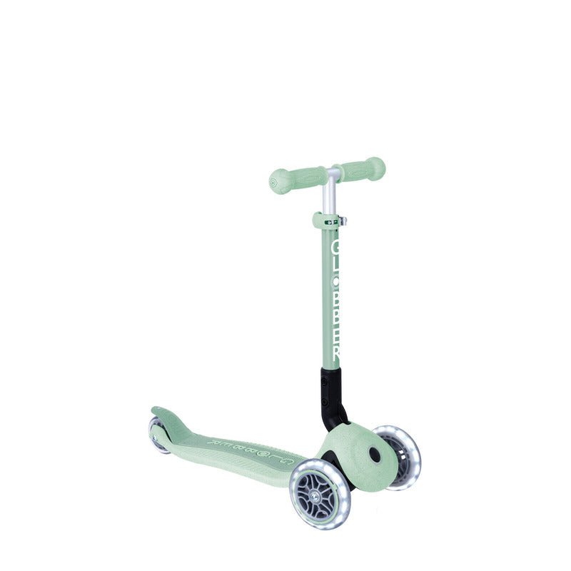 Globber ECOLOGIC JUNIOR Foldable Scooter Lights - Pistachio | Outdoorium