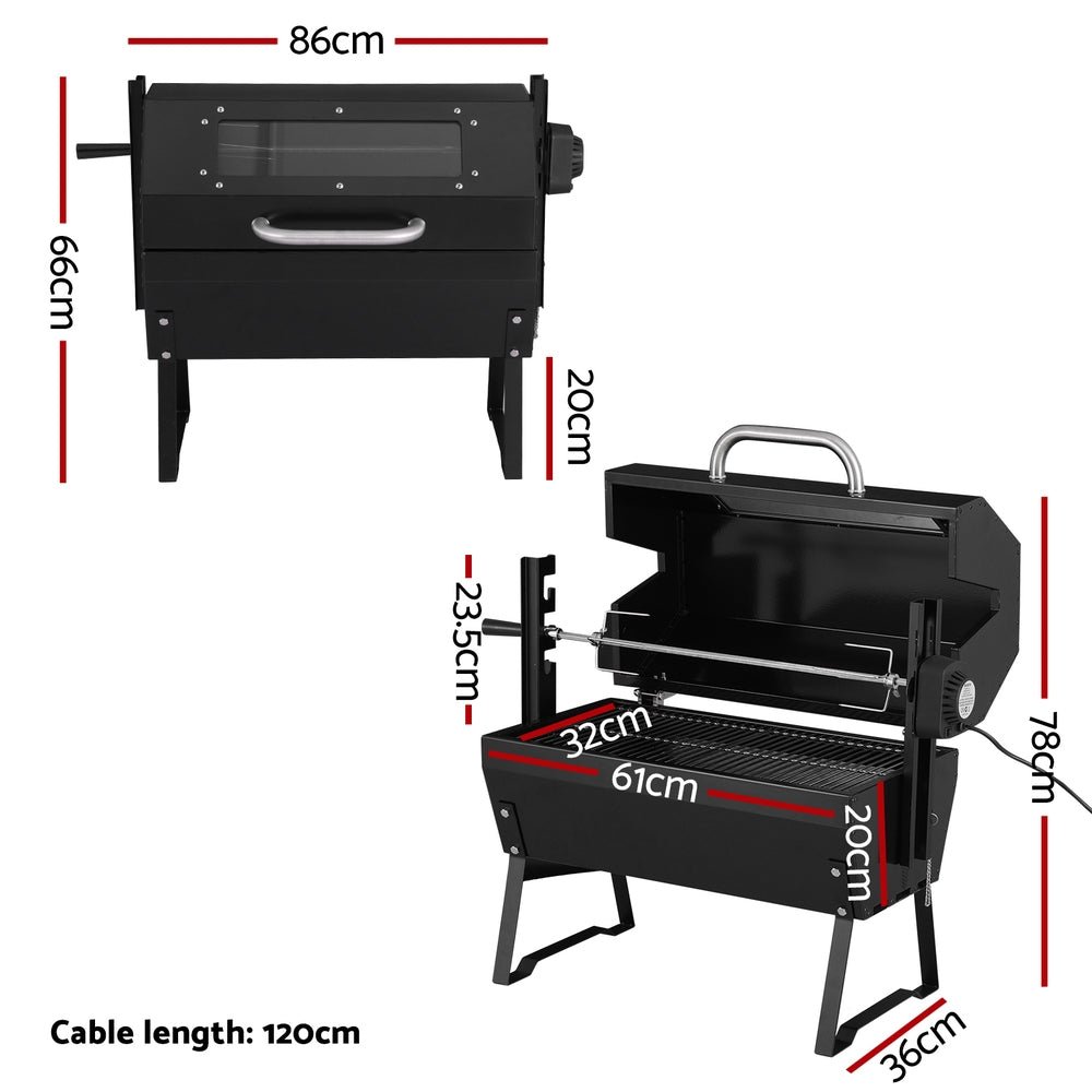 Grillz BBQ Grill Charcoal Electric Smoker Roaster - Outdoorium