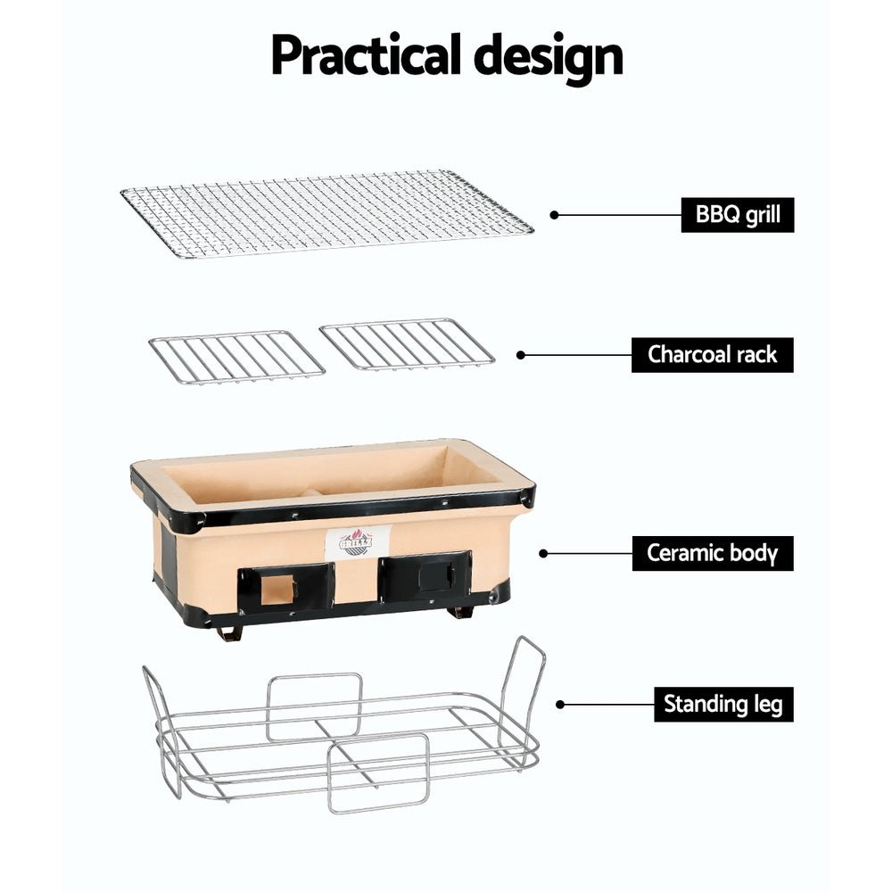 Grillz BBQ Grill Tabletop Charcoal Smoker - Outdoorium