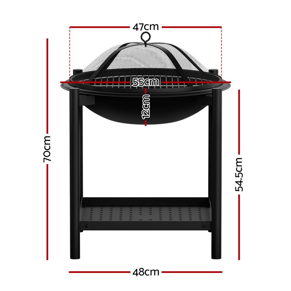 Grillz Fire Pit BBQ Grill 2 - in - 1 Outdoor - Outdoorium