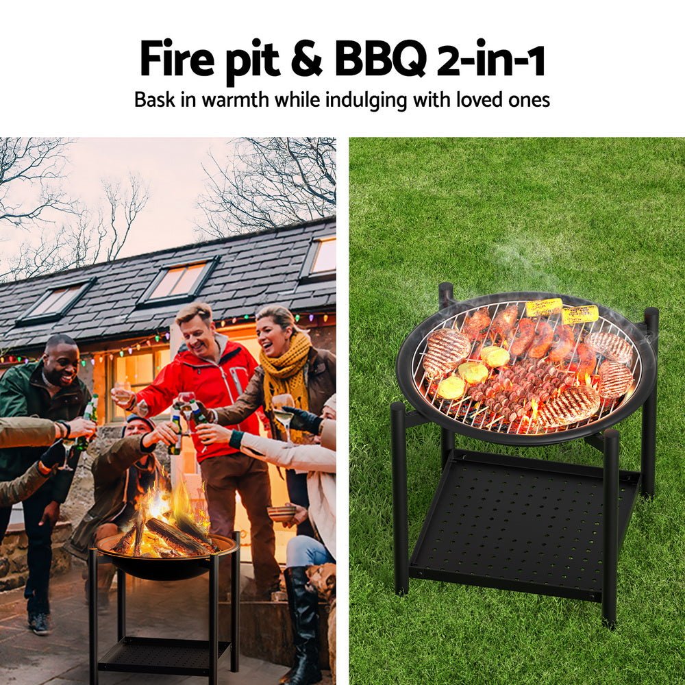 Grillz Fire Pit BBQ Grill 2 - in - 1 Outdoor - Outdoorium