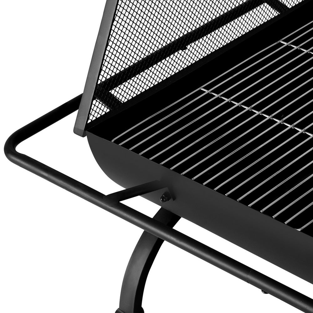 Grillz Fire Pit BBQ Grill Outdoor Fireplace Steel - Outdoorium