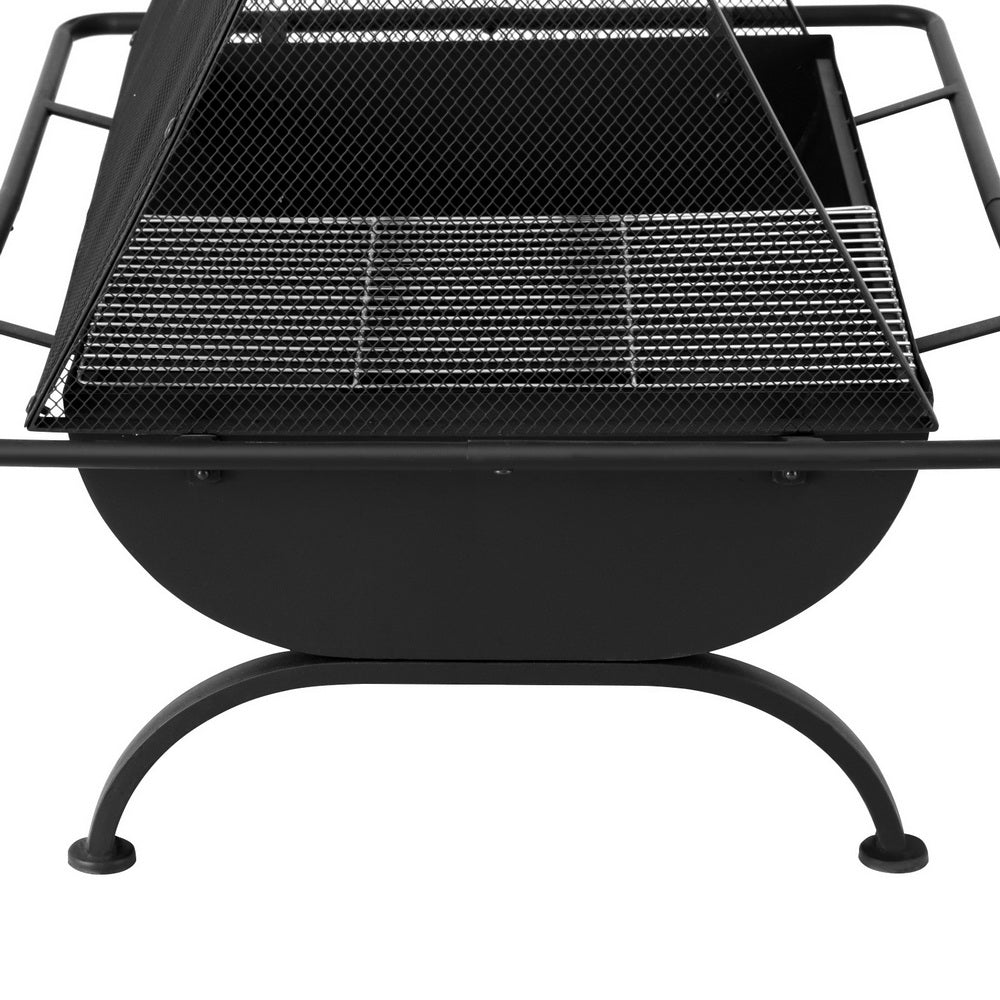 Grillz Fire Pit BBQ Grill Outdoor Fireplace Steel - Outdoorium