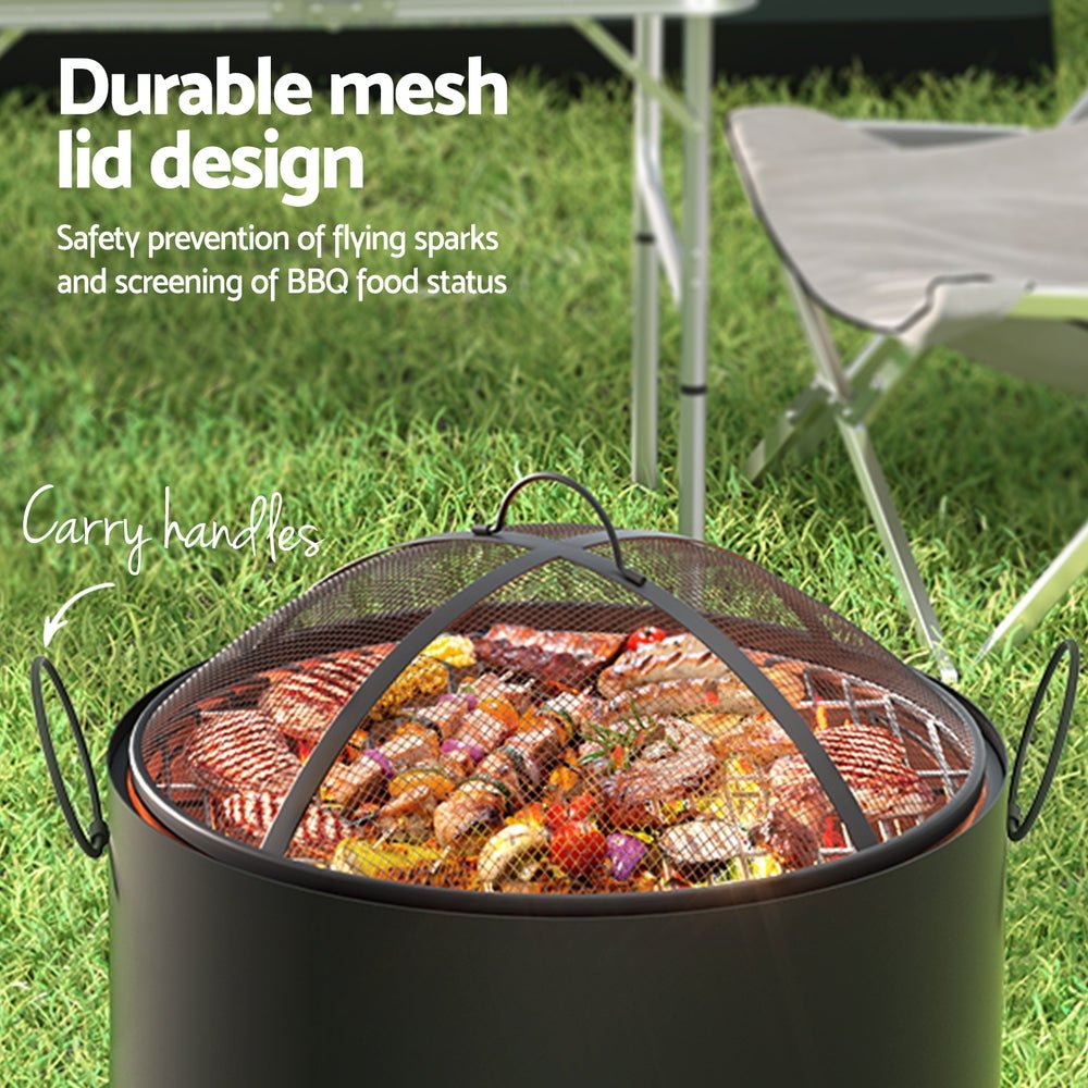 Grillz Fire Pit BBQ Portable Deep Bowl Outdoor Fireplace | Outdoorium