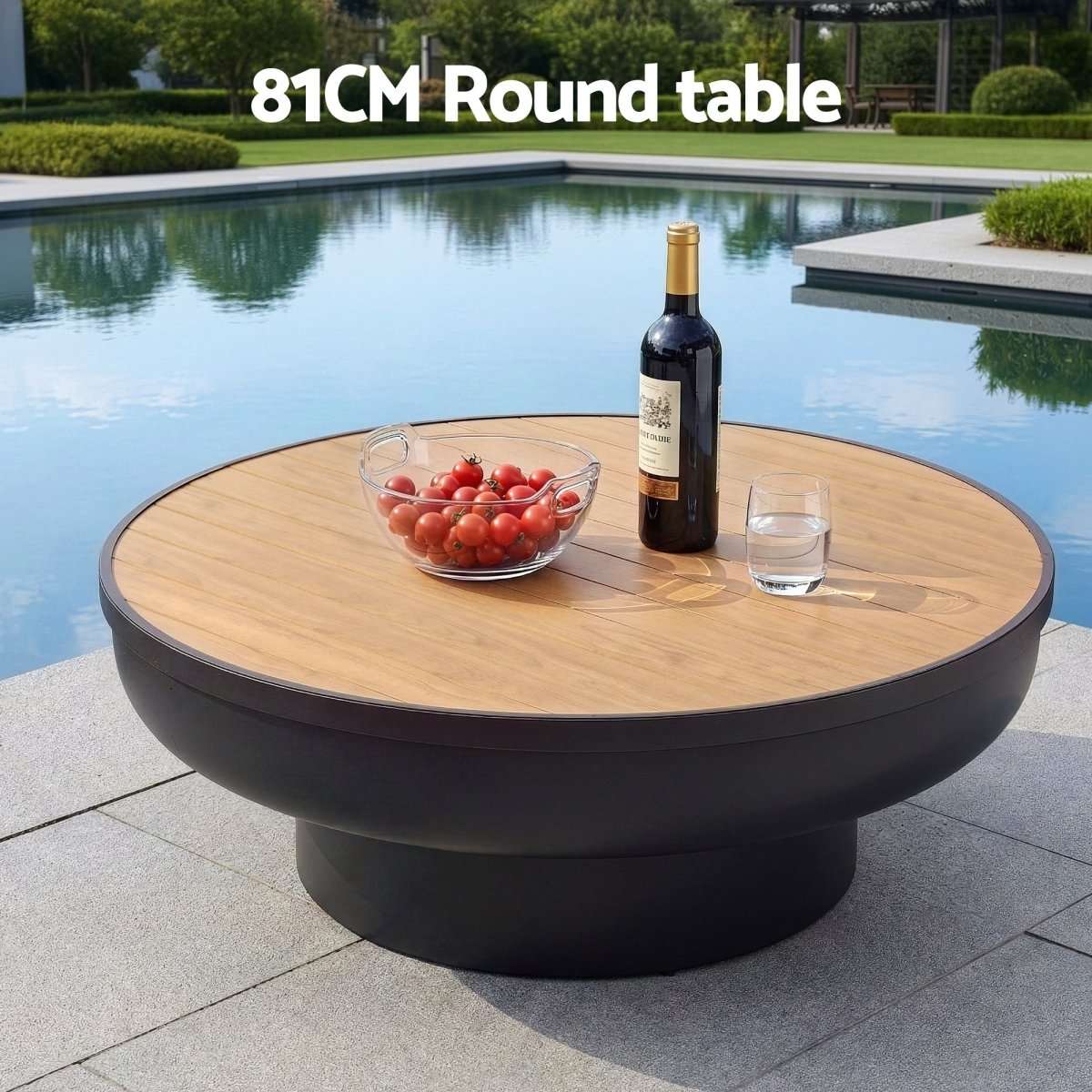 Grillz Fire Pit Table with Lid Deep Fire Bowl Wood Burning BBQ Grill for Backyard Camping Patio Picnic | Fire Pits