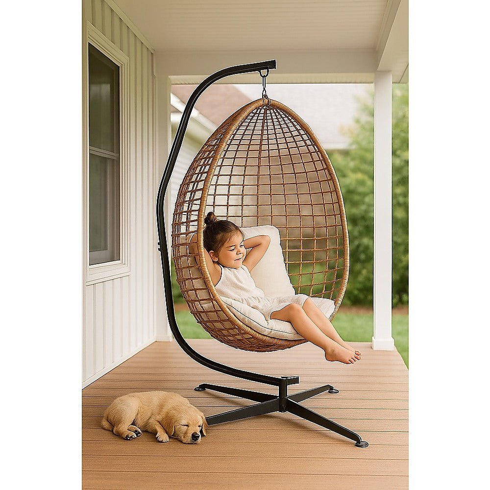 Hammock C Stand Solid Steel Construction for Hanging Air Porch Swing Chair | Outdoorium