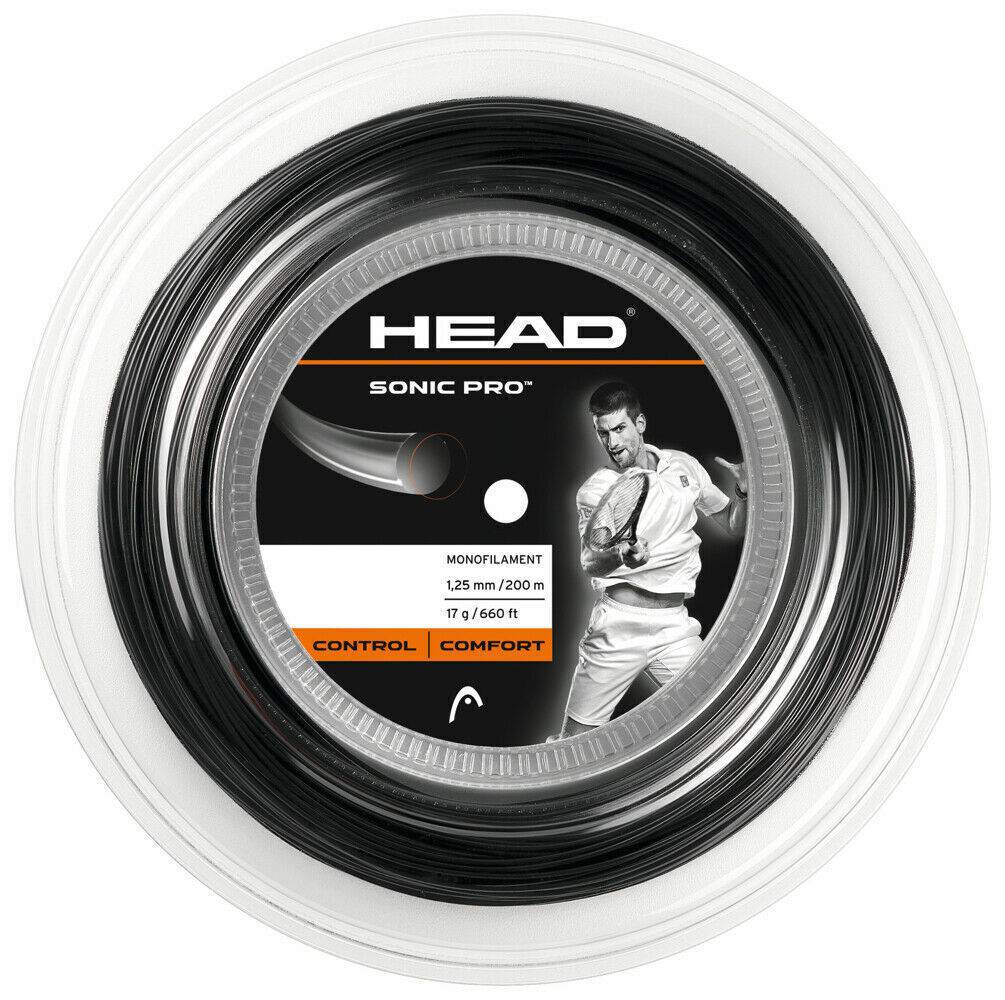 Head Sonic Pro 17g Tennis String Reel 200m 1.25mm Control Comfort - Black | Outdoorium