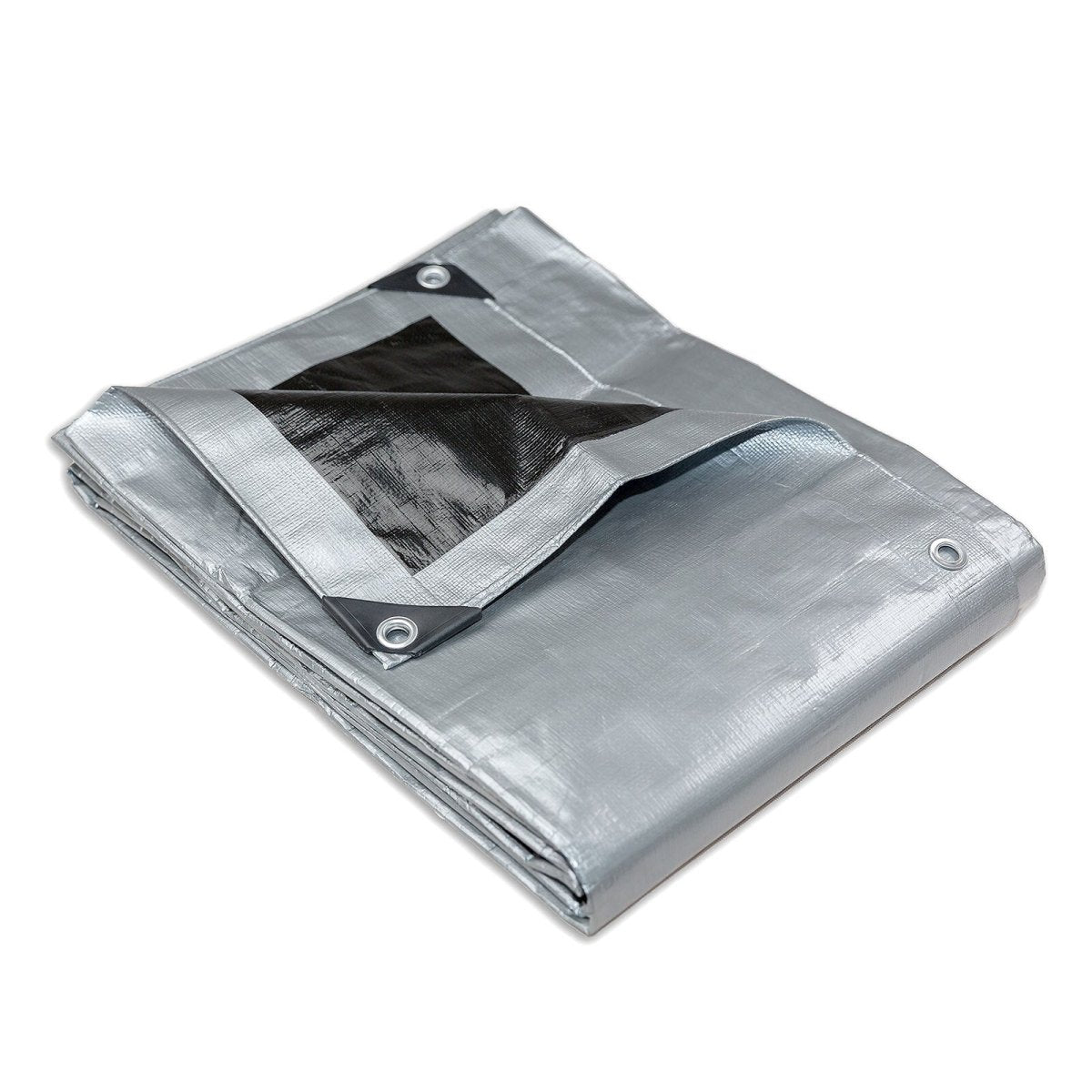 Heavy Duty Silver Black Tarp Tarpaulin 1.8x2.4m - Outdoorium