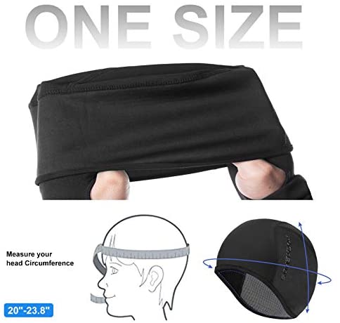 Helmet Fleece Inner Liner Cycling Skull Cap Winter Thermal MTB Mountain Cycling Cap for Men Women Headwear for Running Skiing &amp; Winter Sports BLACK Rockbros - Outdoorium