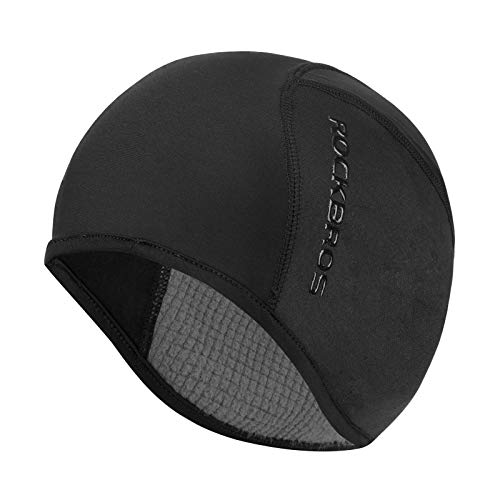 Helmet Fleece Inner Liner Cycling Skull Cap Winter Thermal MTB Mountain Cycling Cap for Men Women Headwear for Running Skiing &amp; Winter Sports BLACK Rockbros - Outdoorium