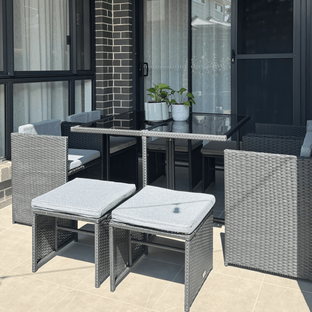 Horrocks 8 Seater Outdoor Dining Set - Black | Outdoorium