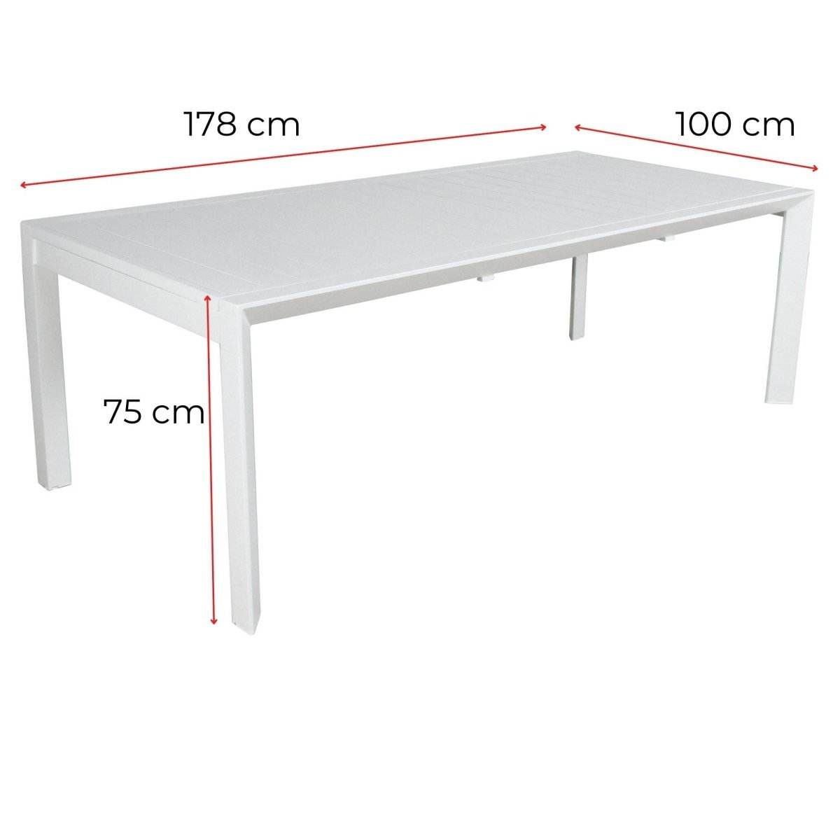 Iberia 7pc Set 178cm Aluminium Outdoor Dining Table Chair White - Outdoorium