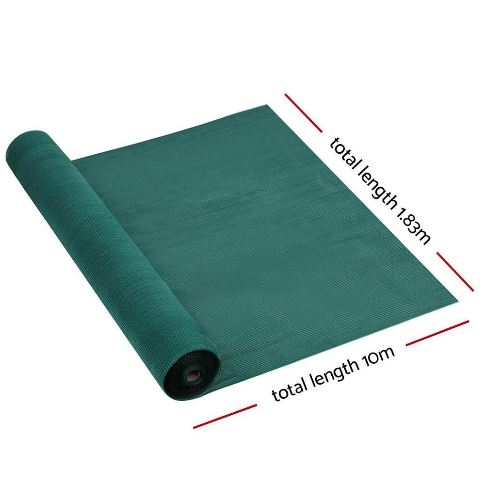 Instahut 30% Shade Cloth 1.83x10m Shadecloth Wide Heavy Duty Green | Outdoorium