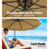Instahut 3m Outdoor Umbrella w/Base Cantilever Garden Patio Beach Beige | Outdoor Umbrella
