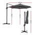 Instahut 3m Solar LED Cantilever Outdoor Umbrella - Charcoal