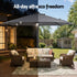 Instahut 3m Solar LED Cantilever Outdoor Umbrella - Charcoal