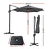 Instahut 3m charcoal solar LED cantilever umbrella and base - additional product image 3