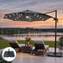 Instahut 3m charcoal solar LED cantilever umbrella with fillable base