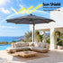 Instahut 3m Solar LED Cantilever Umbrella with Base - Charcoal – product gallery image 6