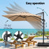 Instahut 3m Tilting Cantilever Outdoor Umbrella - Beige
