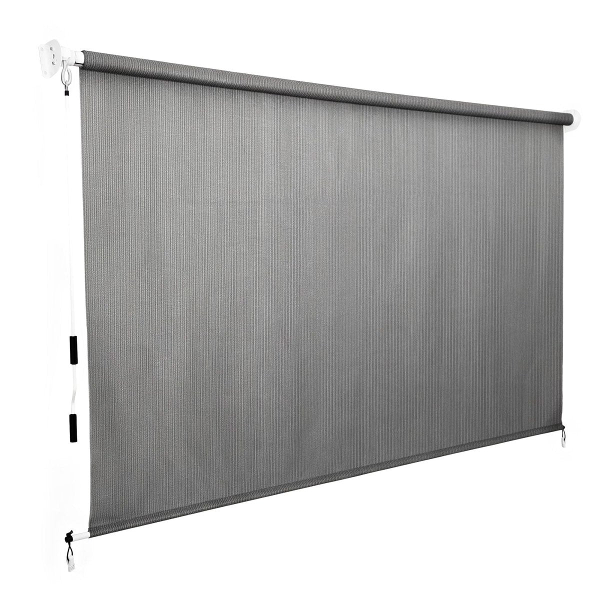 Instahut 3X2.5M HDPE Straight Drop Awning Outdoor Roller Blind Shade Screen Grey | Home & Garden > Shading > Awnings