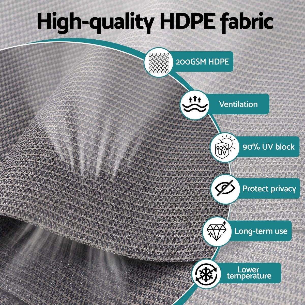 Instahut 3X2.5M HDPE Straight Drop Awning Outdoor Roller Blind Shade Screen Grey | Home & Garden > Shading > Awnings