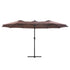 Instahut 4.57m Double-Sided Solar LED Outdoor Umbrella - Brown