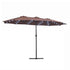 Instahut 4.57m Double-Sided Solar LED Outdoor Umbrella - Brown