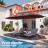Instahut 4.57m Double-Sided Solar LED Outdoor Umbrella - Brown