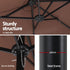 Instahut 4.57m Double-Sided Solar LED Outdoor Umbrella - Brown