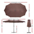 Instahut 4.57m Double-Sided Solar LED Outdoor Umbrella - Brown