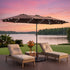 Instahut 4.57m Double-Sided Solar LED Outdoor Umbrella - Brown