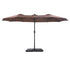 Instahut 4.57m Double-Sided Solar LED Umbrella with Base - Brown – product gallery image 4