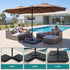 Instahut 4.57m Double-Sided Solar LED Umbrella with Base - Brown – product gallery image 11