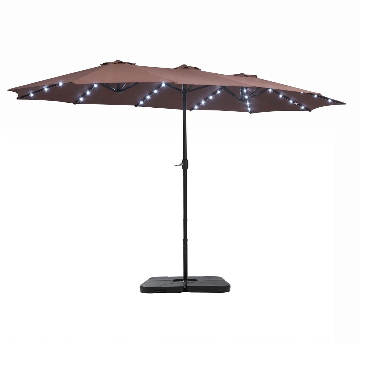 Instahut brown 4.57m double-sided solar LED umbrella - additional product image 2