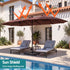 Instahut 4.57m Double-Sided Solar LED Umbrella with Base - Brown – product gallery image 6
