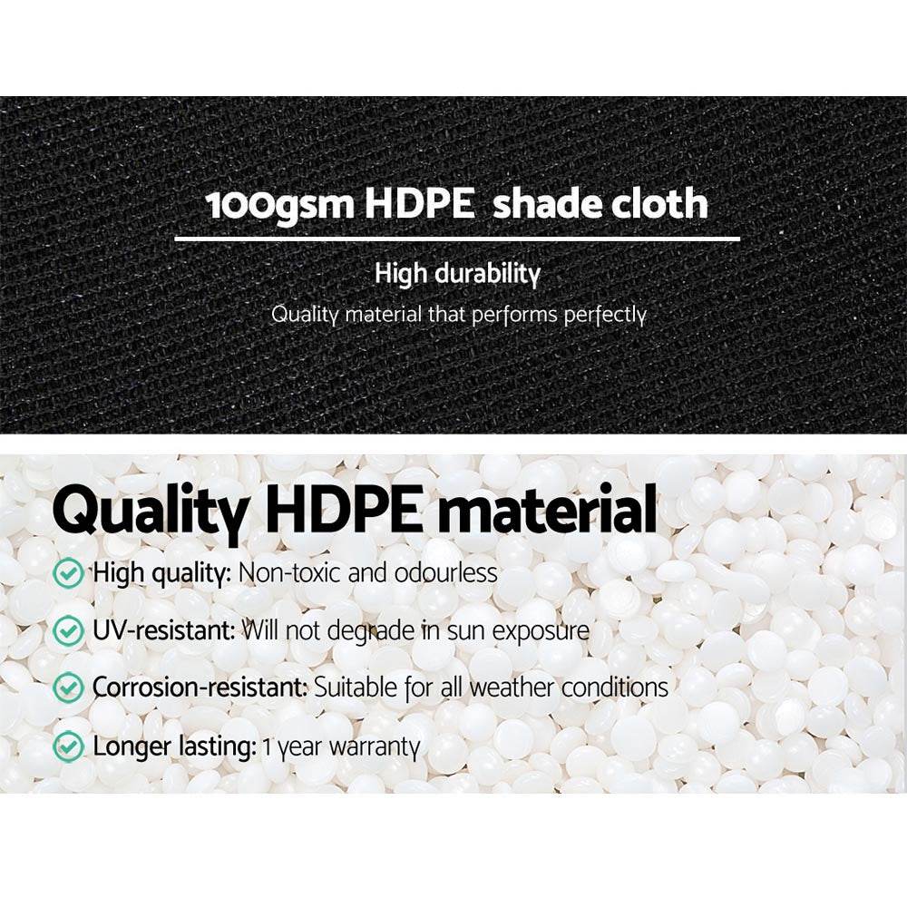 Instahut 50% Shade Cloth 3.66x20m Shadecloth Sail Heavy Duty Black - Outdoorium