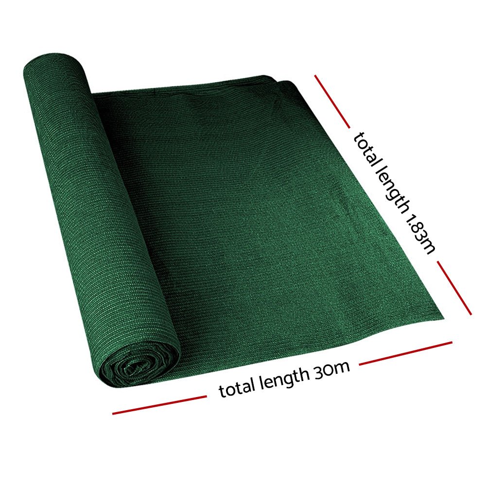 Instahut 90% Shade Cloth 1.83x30m Shadecloth Sail Heavy Duty Green - Outdoorium