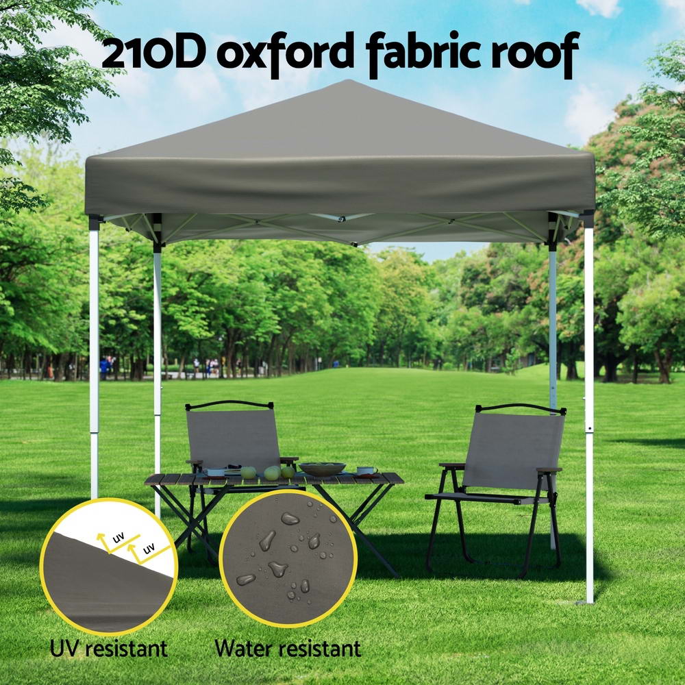 Instahut Gazebo 2x2m Outdoor Patio Garden Marquee Shade Grey - Outdoorium