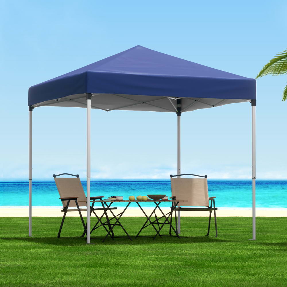 Instahut Gazebo 2x2m Outdoor Patio Garden Marquee Shade w/ Base Pods Blue - Outdoorium