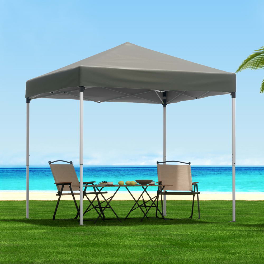 Instahut Gazebo 2x2m Outdoor Patio Garden Marquee Shade w/ Base Pods Grey - Outdoorium