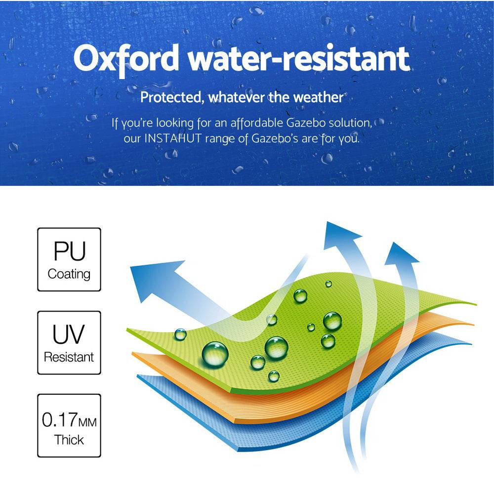 Instahut Gazebo 3x6 Pop Up Marquee Folding Tent Wedding Gazebos Camping Outdoor Shade Canopy Blue | Outdoorium