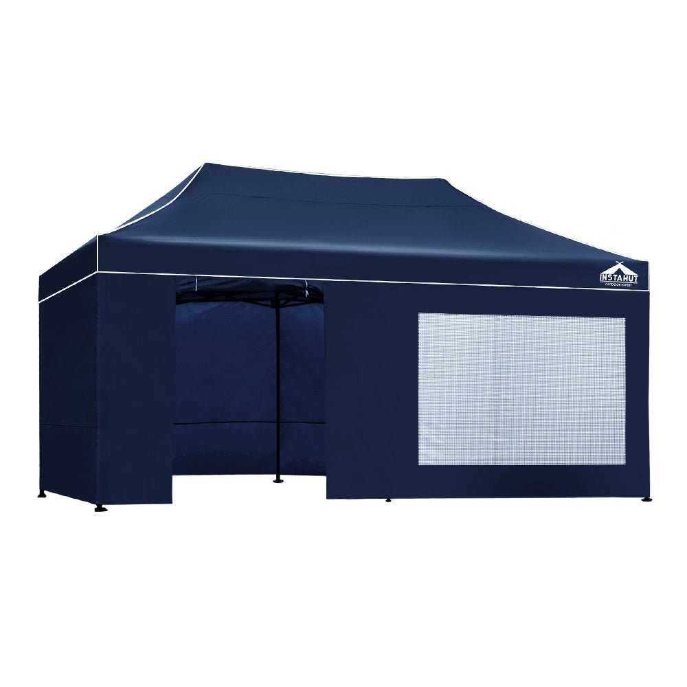 Instahut Gazebo 3x6 Pop Up Marquee Folding Tent Wedding Gazebos Camping Outdoor Shade Canopy Navy - Outdoorium