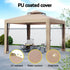 Instahut Gazebo Marquee 3m Outdoor Event Tent Camping Party Mesh Wall Canopy Brown - Outdoorium